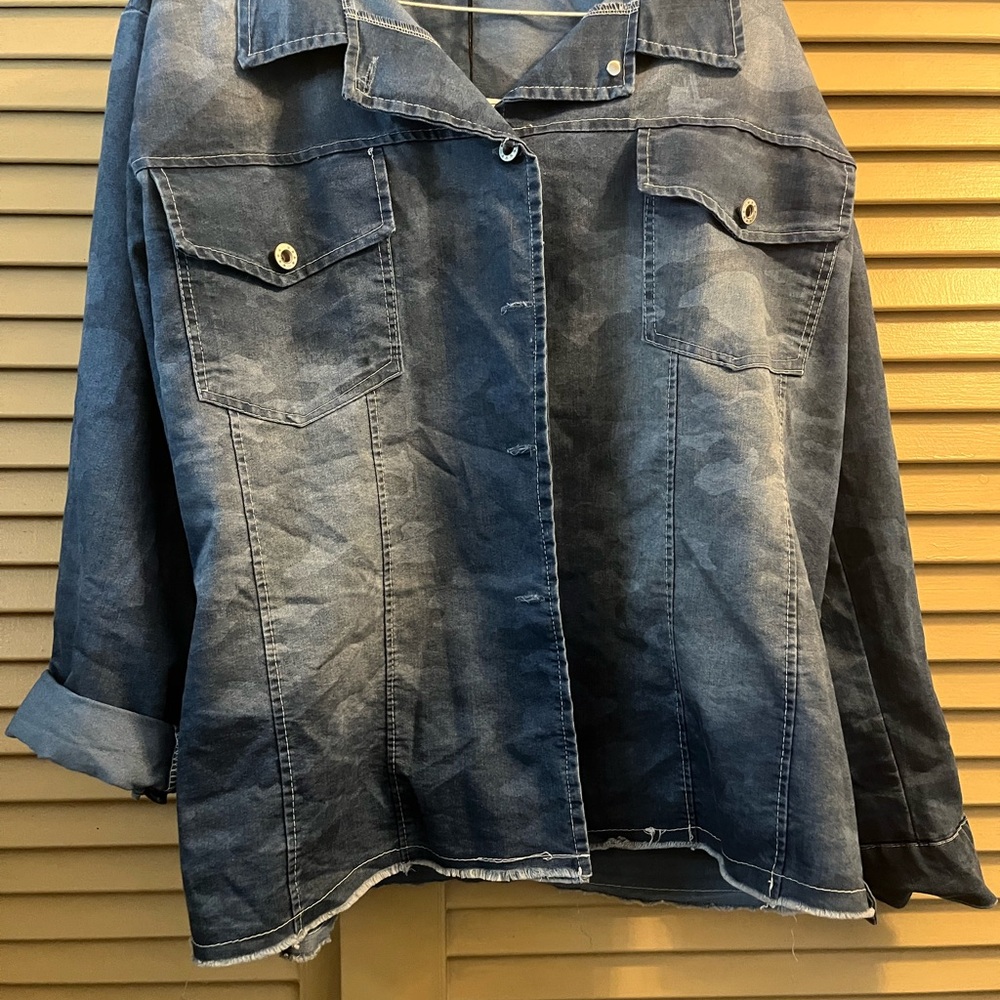 Made in Italy Brand Denim Button Down Shirt - Blue NWT